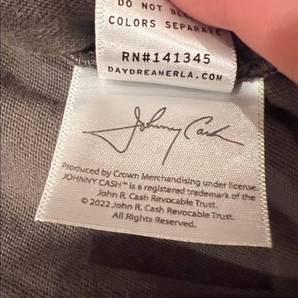 DAYDREAMER X FREE PEOPLE JOHNNY CASH brown/taupe 100% cotton GRAPHIC TSHIRT SZ L - Picture 5 of 10